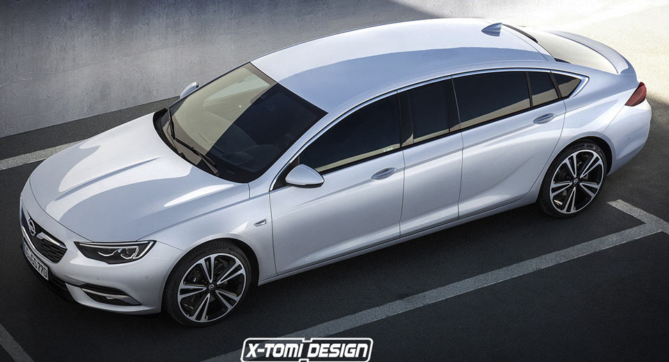 Opel Insignia Grand Limousine Rendering Tries To Pull An S-Class Pullman