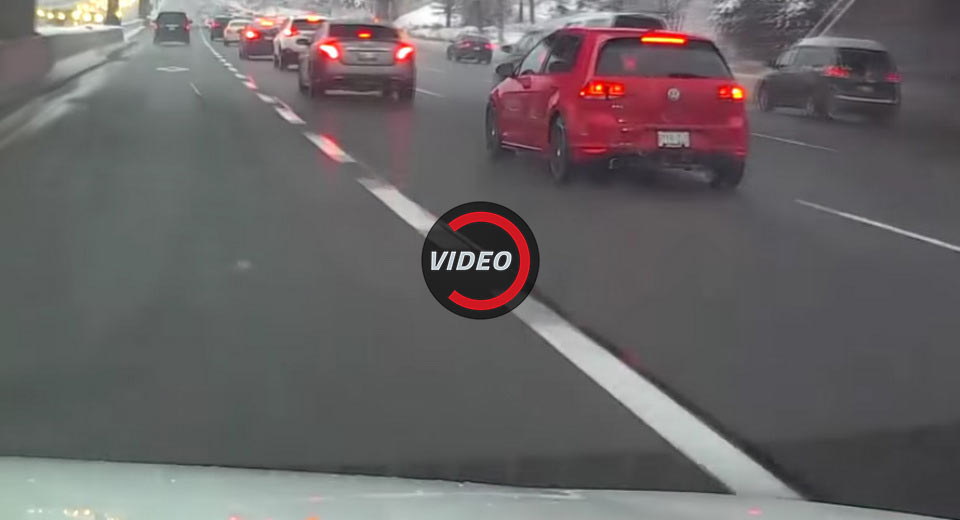  Lane Weaving Golf GTI Driver Causes One Accident While Trying To Avoid Another