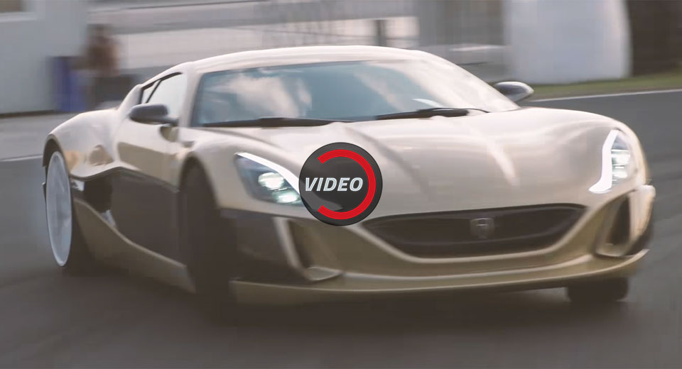 Rimac Concept_One Meets Bugatti Veyron And Gets Sideways On The Track