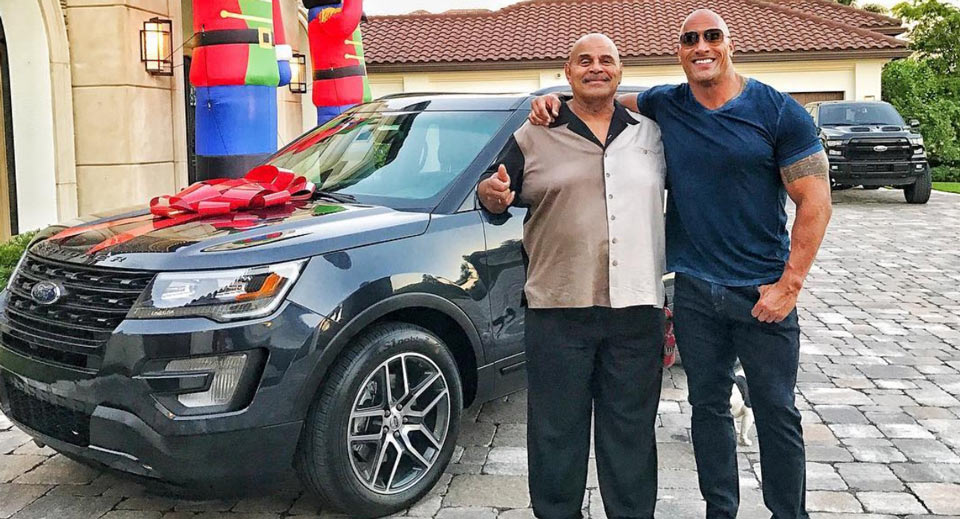  Dwayne The Rock Johnson Buys His Dad A New Ford Explorer For Christmas