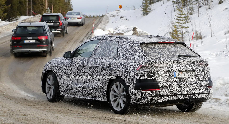  New Audi Q8 Coupe Crossover Prototype Spotted In Premium Car Convoy