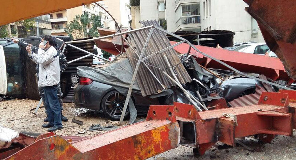 Crane Collapses On And Destroys BMW M2 In Lebanon