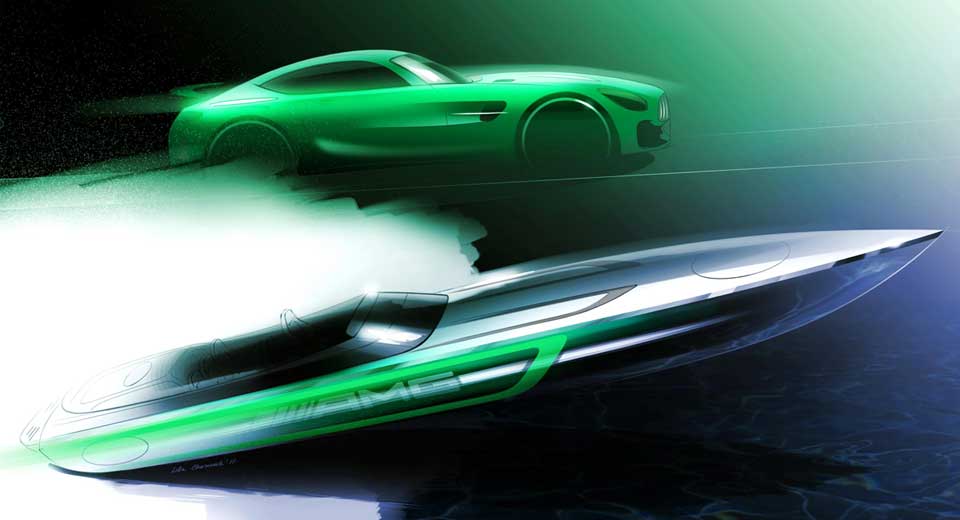  Mercedes-AMG GT R Hitting The Waves As A New Cigarette Racing Boat