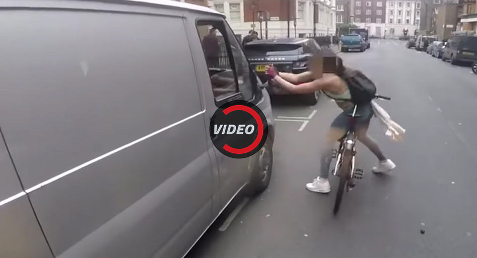 Staged Or Real? Creepy Driver Catcalls Cyclist Girl, She Rips Off His Mirror