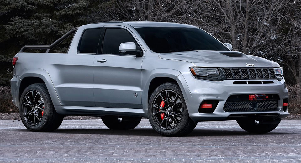 Jeep Grand Cherokee Srt Hellcat Pickup Could Be The Ultimate Sleeper Carscoops