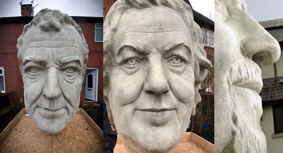 Giant Sculptures Of Clarkson’s, Hammond’s And May’s Heads Appear In UK Homes
