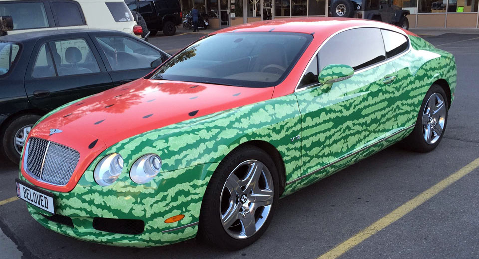 A Bentley Dressed Up Like A Watermelon Is (Thankfully) Not Something You See Every Day