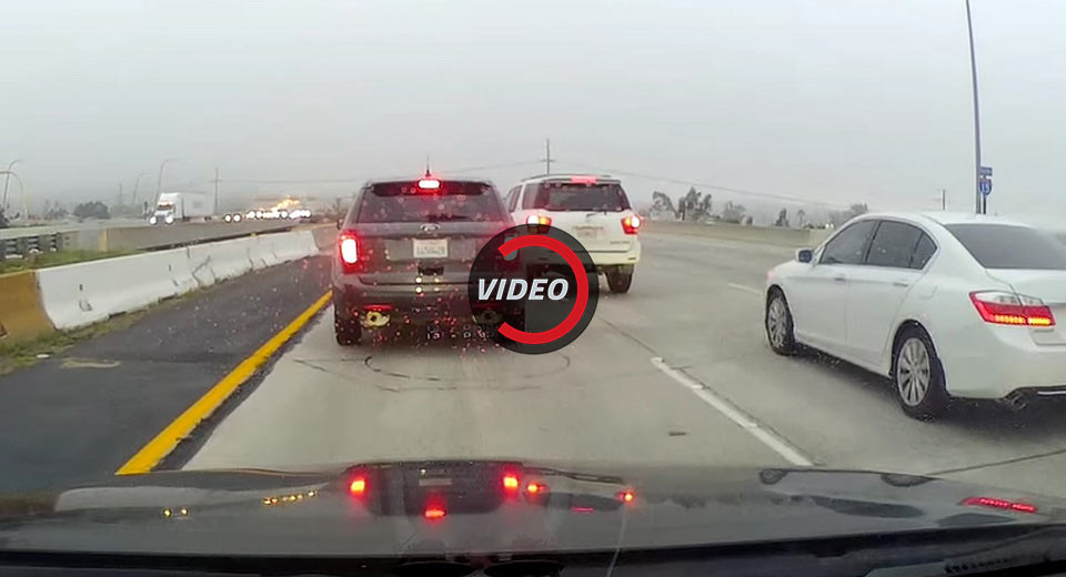 Undercover Cop In Explorer Serves Justice To SUV Driver Forcing His Way Into Lane