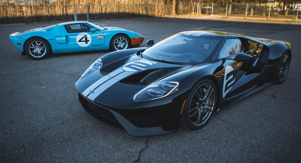  Production 2017 Ford GT ’66 Heritage Edition Poses Next To Its Predecessor