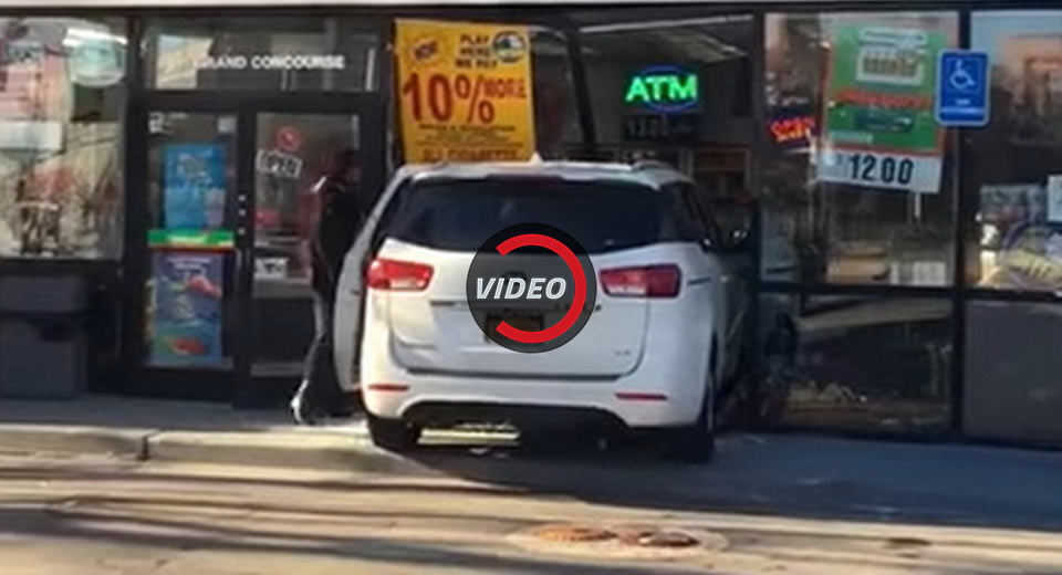 Woman Goes Off On Laughing Bystanders After Minivan Crashes Into NYC Gas Station