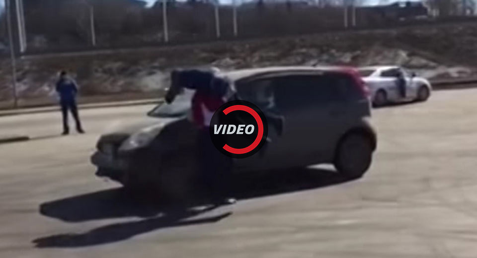  Siberian Strongwoman Filmed Ripping Man Out Of His Car And Throwing Him In Her Boot