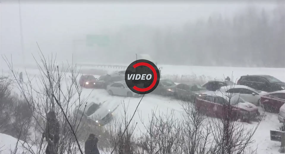 Quebec Snow Storm Causes 50-Vehicle Pileup On Highway