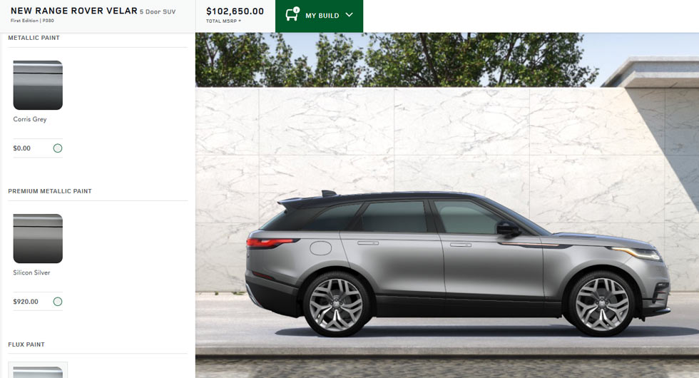  Range Rover Velar Configurator Shows You How To Double The Base Price Past $100k