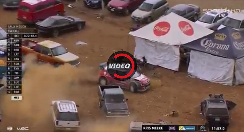  Kris Meeke Wins WRC Mexico Despite Crashing Into Parking Lot