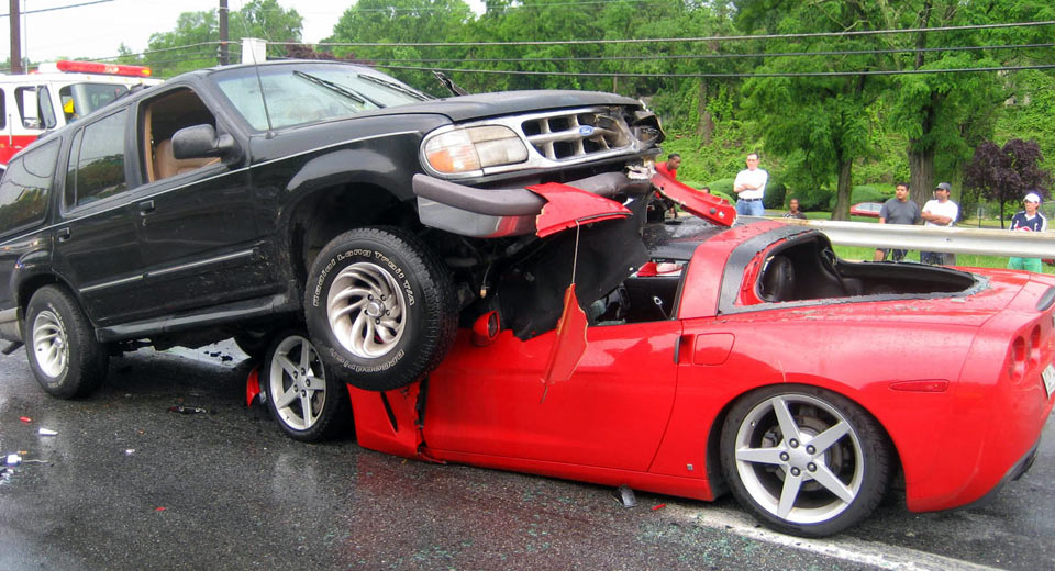 Things Could Have Ended A Lot Worse When This Explorer Ate A Corvette