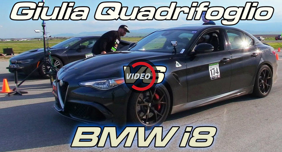 Alfa Romeo Giulia QV Takes On BMW i8 In Half Mile Drag Race