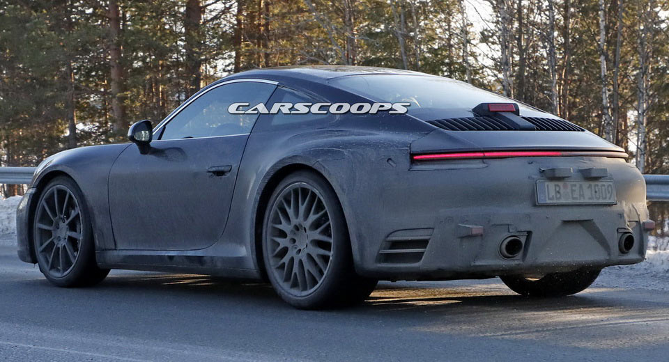  2019 Porsche 911 Spy Shots Highlight Its Mission E-Inspired Bottom