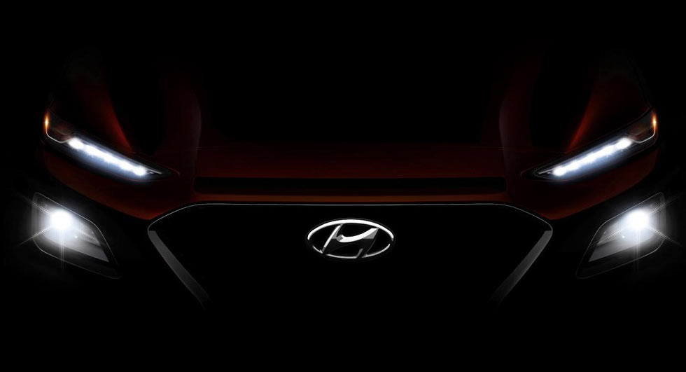  Hyundai Kona Teased, Gets Cherokee-esque Dual Headlight Setup