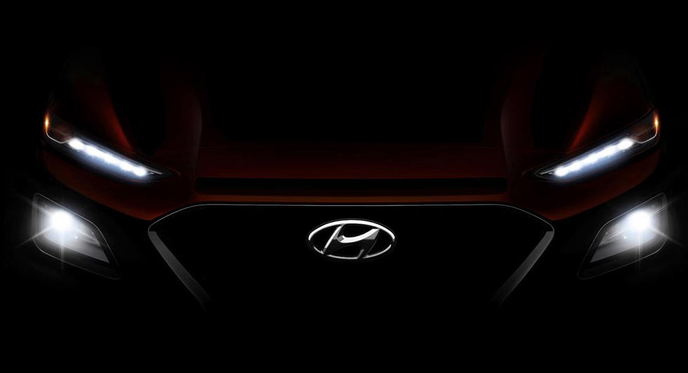 Hyundai Kona Teased, Gets Cherokee-esque Dual Headlight Setup