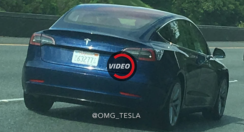  Blue Tesla Model 3 Looks Ready For Production In New Spy Clips
