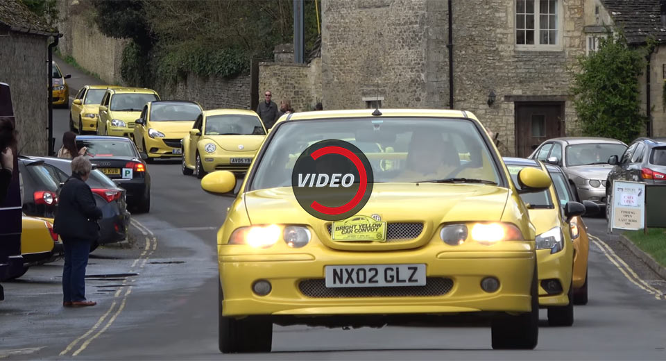 A Hundred Yellow Cars Hit Town To Support Local Resident’s Vandalized “Ugly Car”