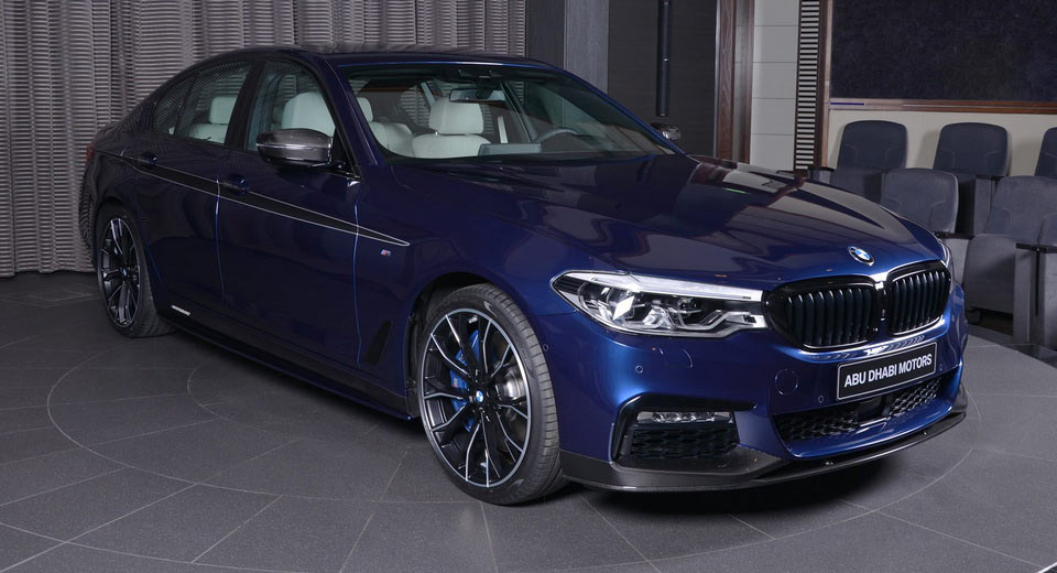  Mediterranean Blue 2017 BMW 540i Dipped In M Performance Carbon Bits