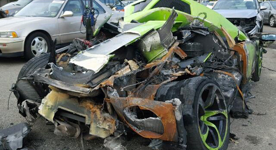  See This Twisted, Burnt-Out Hunk Of Metal? It Used To Be A Lamborghini