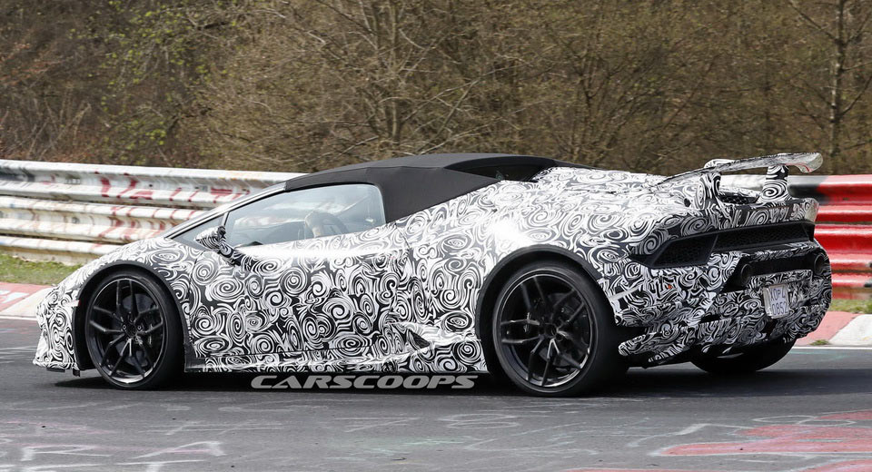  Open-top Lamborghini Huracan Performante Spied Screaming Around The ‘Ring