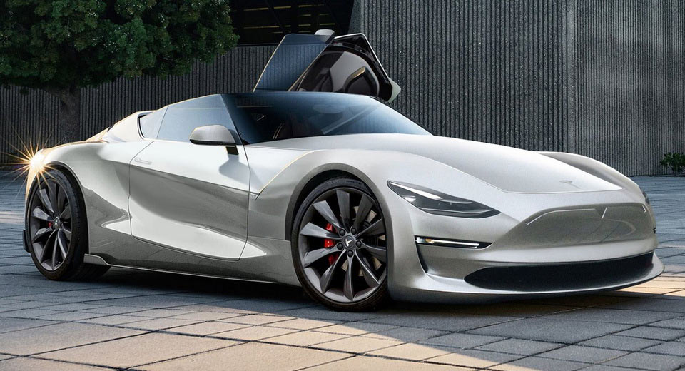  2019 Tesla Roadster Rendered On Toyota FT-1 Concept Skeleton