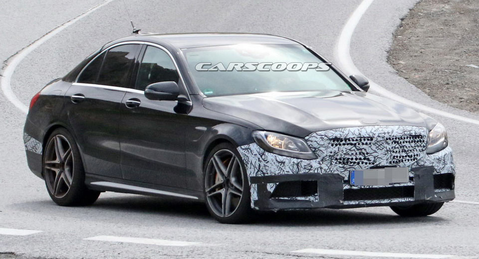 2018 Mercedes-AMG C63 Spied Trying To Hide Small Redesign