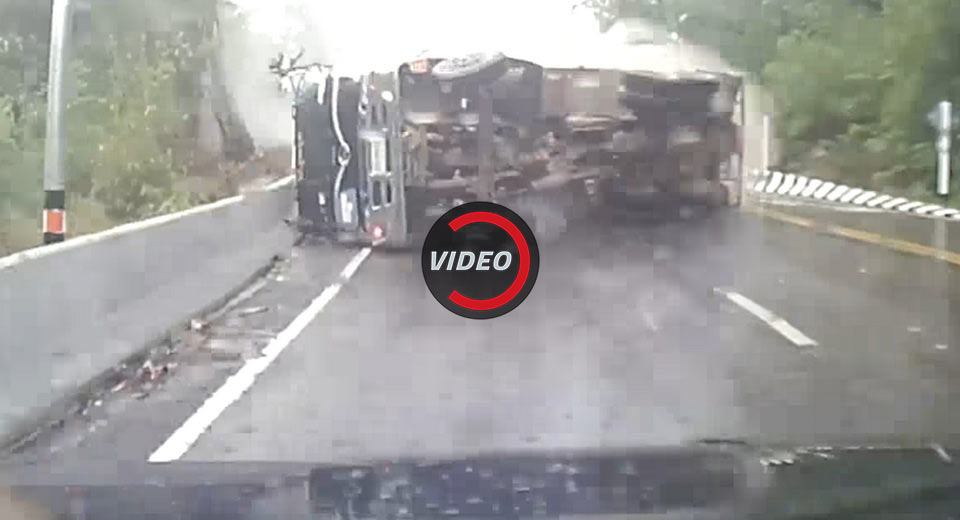  Rider Injured After Truck Slides And Flips Over In The Rain