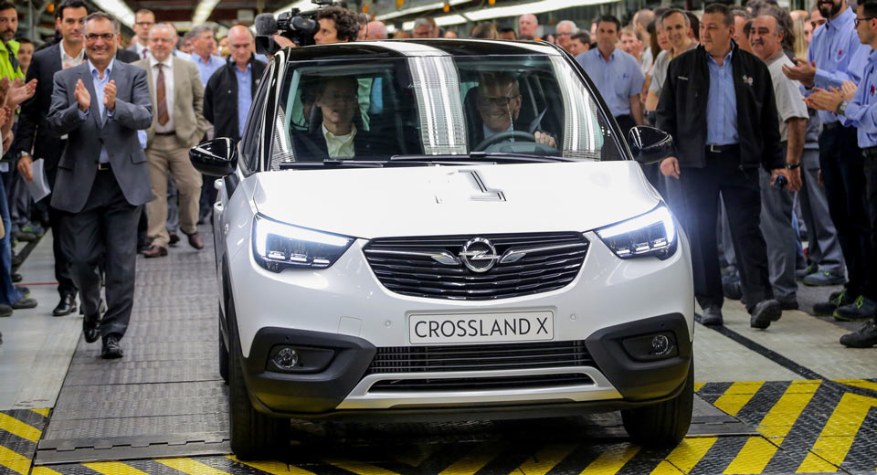 Opel CEO Drives First Crossland X Off The Assembly Line In Zaragoza