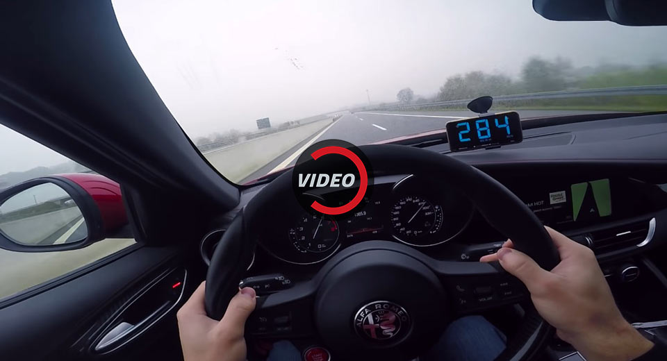  Here’s What 284Km/h In An Alfa Giulia QV Looks Like On The Autobahn