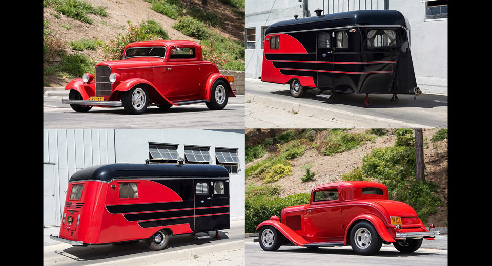  1941 Kozy Coach Trailer And 1932 Ford V-8 Hot Rod Are Made For Each Other