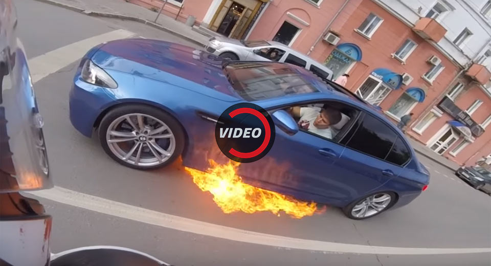  Here’s A Better Look At That BMW M5 Catching Fire In Russia