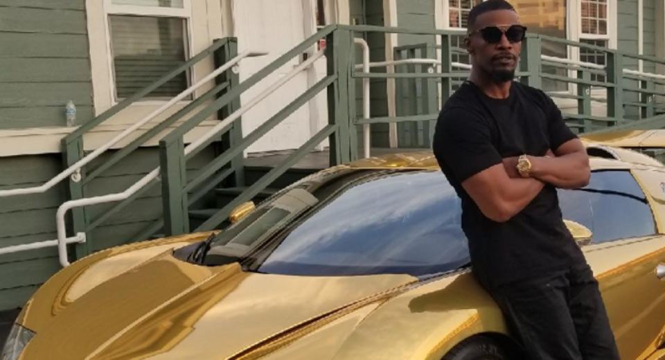  Jamie Foxx Wraps His Bugatti Veyron Bright Gold