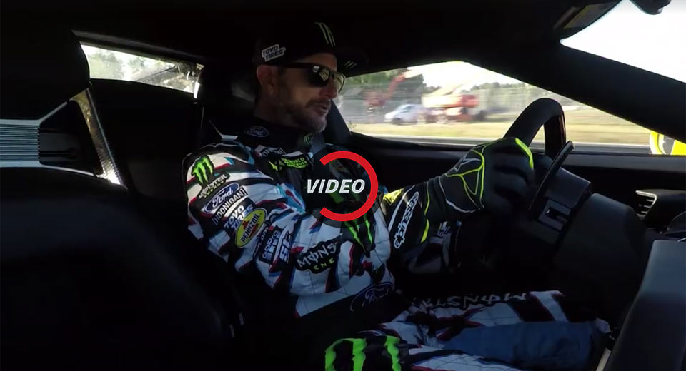  Ken Block Drives The New Ford GT Around Le Mans Circuit