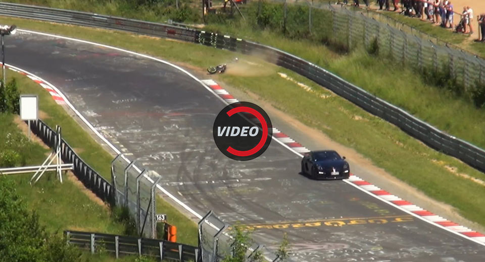  Porsche Cayman Clips Rider At The ‘Ring, Whose Fault Was It?