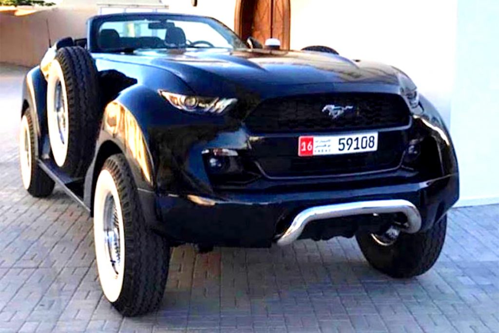  This Custom Ford Mustang Convertible Off-Roader Was Built On A Dodge Ram For A Sheikh