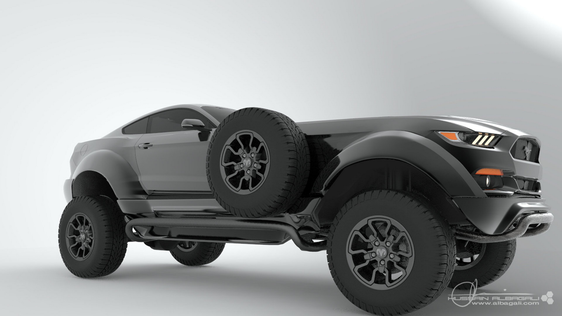 This Custom Ford Mustang Convertible Off-Roader Was Built On A Dodge Ram For A Sheikh