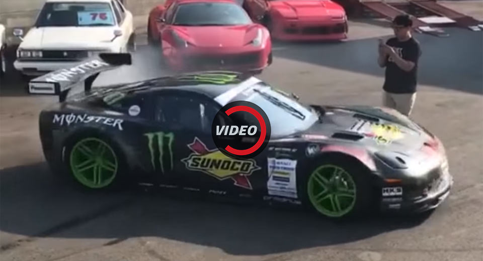 Doing Corvette Donuts Next To A Ferrari Is Risky Business