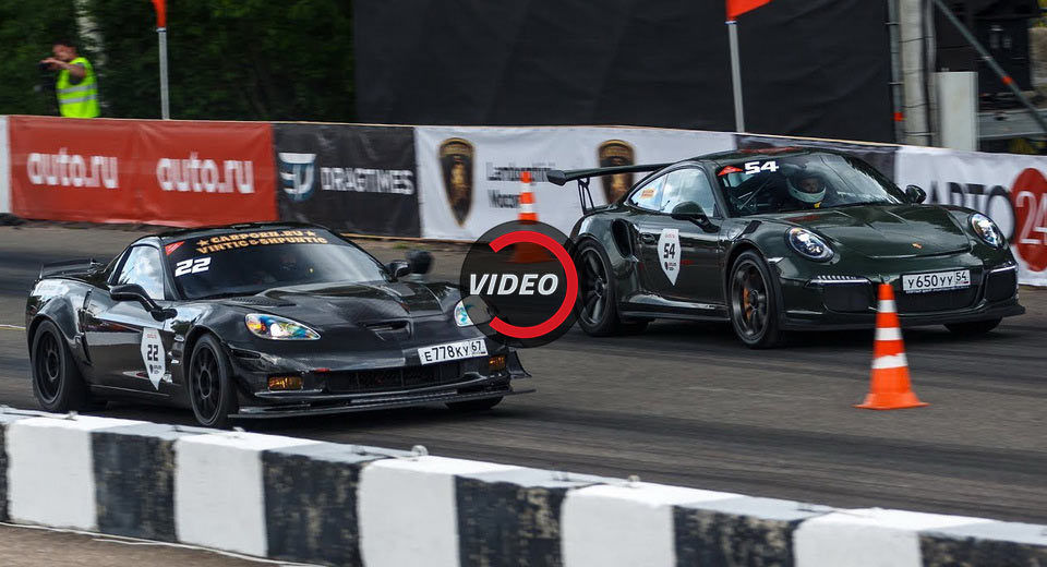  Porsche GT3 RS Acts As Sleeper Against Tuned Corvette And SLS AMG