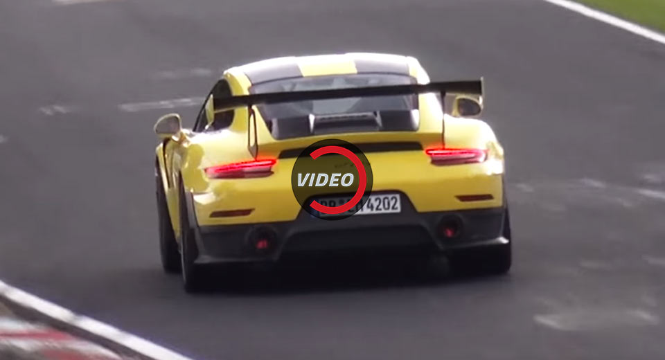 Yellow Porsche 911 GT2 RS Tackles The ‘Ring