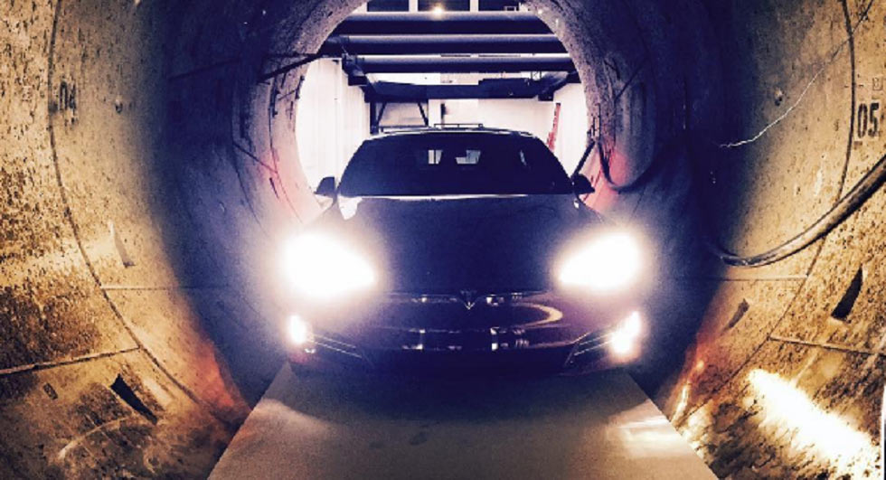 Elon Musk Shows A Tesla Model S In The Boring Company’s Tunnel
