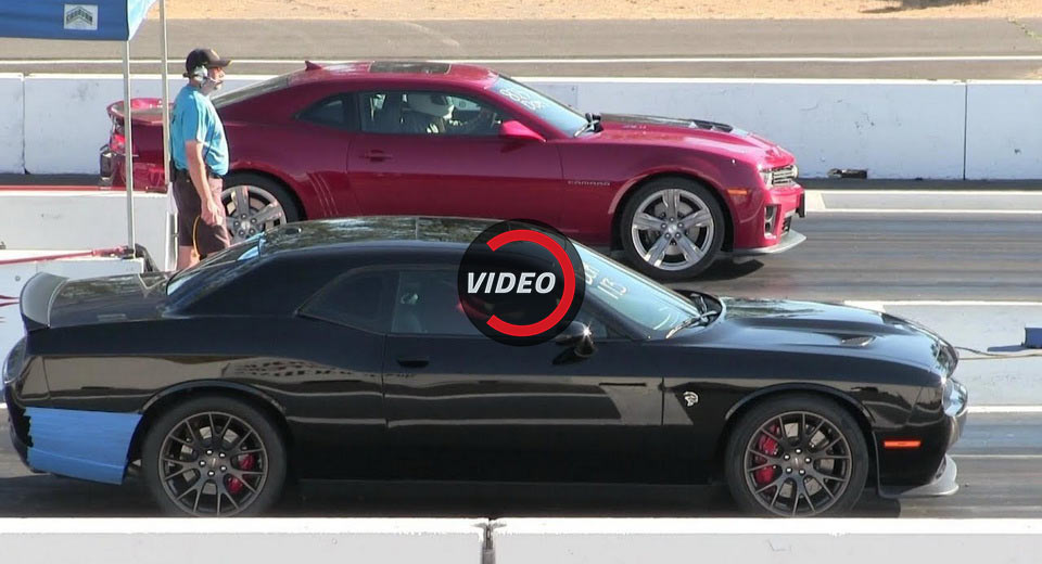  5th-Gen Camaro ZL1 Stays With Challenger Hellcat Over A 1/4 Mile