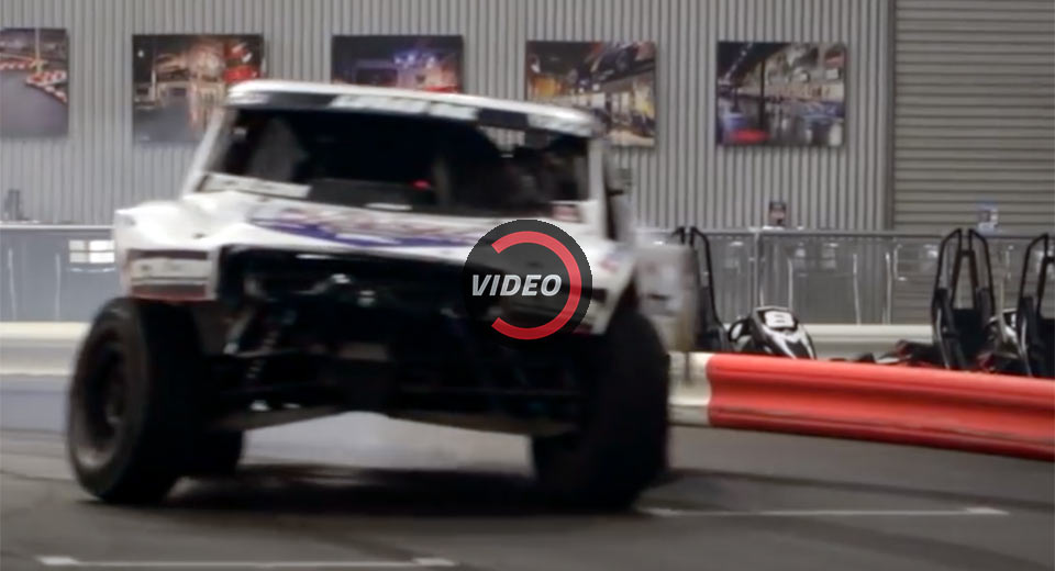 Take A Minute To Watch A Trophy Truck Tackle A Karting Track