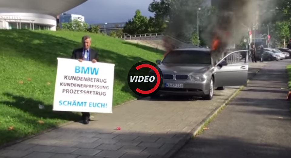  Disgruntled BMW Owner Burns 7-Series Outside Munich HQ