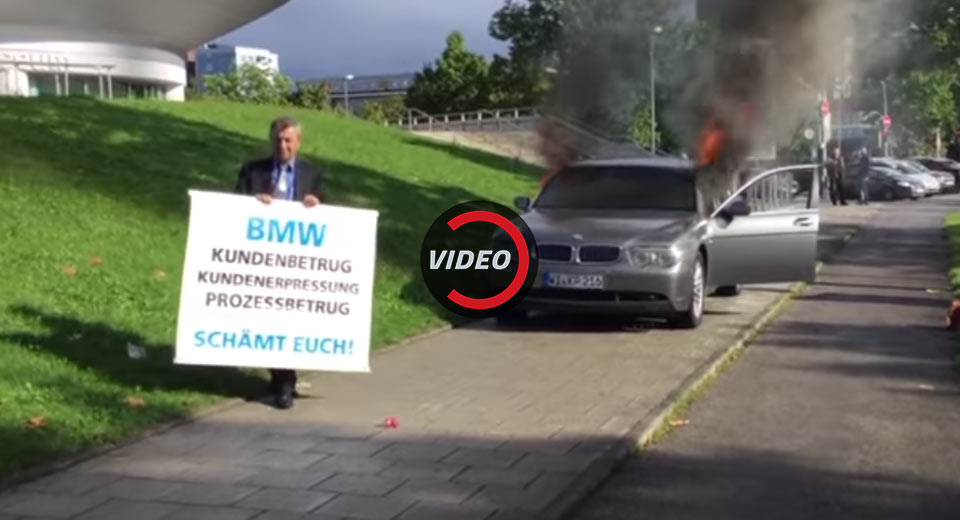 Disgruntled BMW Owner Burns 7-Series Outside Munich HQ