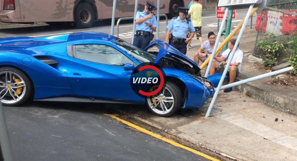  Speeding Ferrari 488 Spider Crashes In Hong Kong