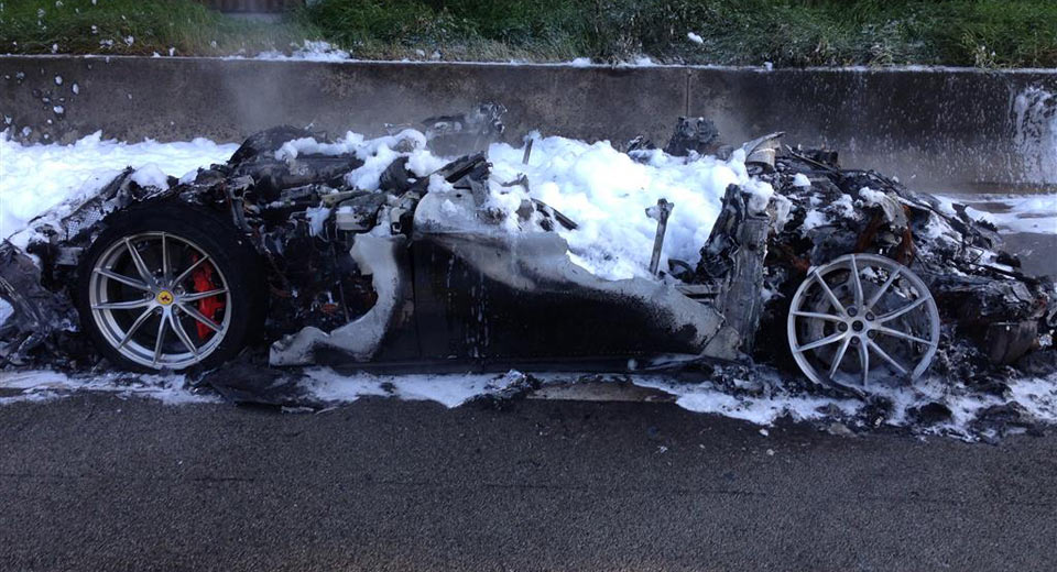  Rare Ferrari F12tdf Destroyed By Fire On German Autobahn